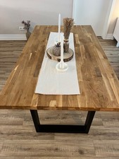 Massiver Esstisch / Kufentisch „Mirko“ 160 × 90 cm, Wildeiche, Höffner