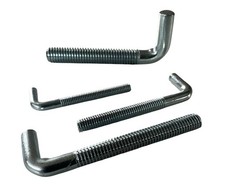 Schraubhaken gerade L-Form metrisches Gewinde Stahl verzinkt 4 5 6 8 mm