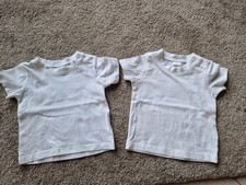 2 H & M Baby T-Shirt, weiß, Gr. 56, 1 - 3 Monate, NEU
