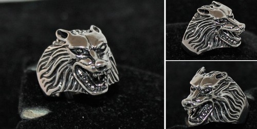 Ring herren wolf silber gold - herren,