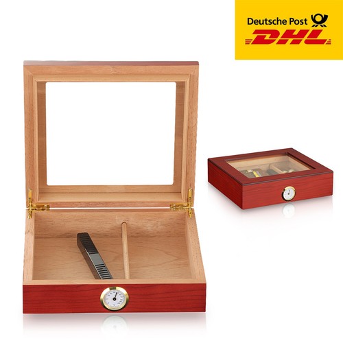 Rot zigarren humidor - rot, glas