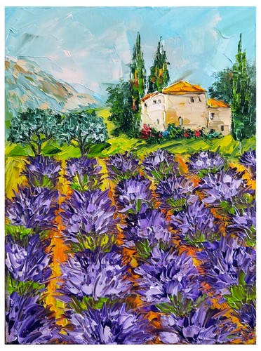 ölbild toskana lavendel - Ölbild,