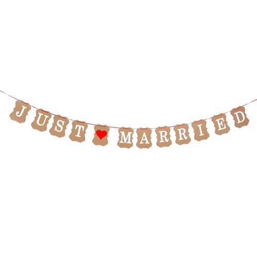 Just married girlande hochzeit - just,