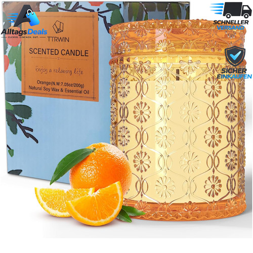 Duftkerze glas orange 200g - duftkerze, im