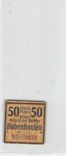 50 Pfennig - Babenhausen - 1918 - Nr. 4 stellig - Abstand Pf. zu Krieg. beachten