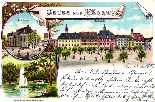 Hanau farb litho - hanau,, 1900