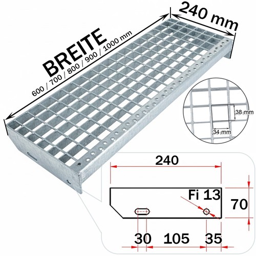 Metallstufe verzinkt
