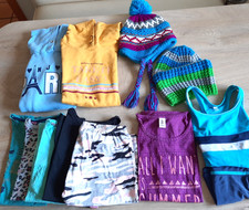 Kleiderpaket Mädchen, Gr. 146/158, Pullover mit Kapuze, T-Shirts, Mütze, Tankini