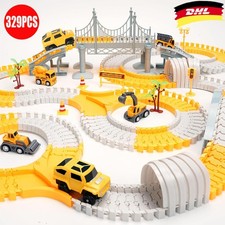 Autorennbahn Rennbahn 6 Cars Bagger Spielzeug Spielzeugautos Autobahn für Kinder