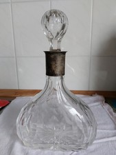 Bleikristall-Karaffe mit Glasstöpsel  Höhe 26 cm