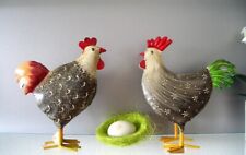 *OSTERN*Frühling*Spring*KANU*Dekofigur*2er Set*Deko*Hühner*Metall*24/25cm