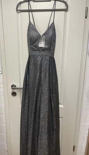 Abendkleid silber 40 - abendkleid,
