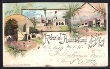 Lithographie Berlin, Gewerbe-Ausstellung 1896, Kolonial-Ausstellung, Orientalis 