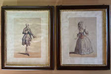 2 gerahmte Wandbilder Kunstdrucke Andre Deveria ❤️ Holzrahmen 59x49cm Louis XVI