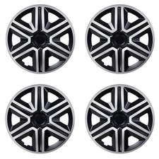 Radkappen Radblenden Radzierblenden Satz 4 Stk Set Schwarz Silber KFZ 15" Zoll