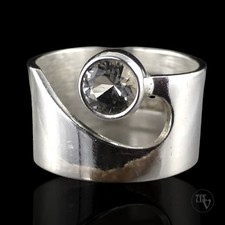 Vintage Silber Damenring mit Bergkristall Made in Finland 1974 925 Silber Gr. 50