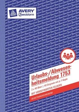 AVERY Zweckform 1753 Urlaubs-/Abwesenheitsmeldung (A5, selbstdurchschreibend, vo