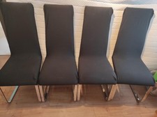 4 Stuhlhussen in schwarz | Stretch | Lehne H.60cm und B.36cm | Sitz T.35cm