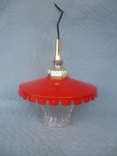 Deckenlampe 70er jahre rot - 70er,