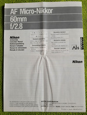Nikon AF Micro-Nikkor 60mm f/2,8 Bedienungsanleitung
