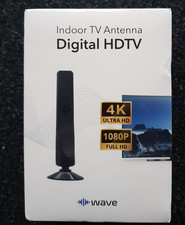 4K Rewave TV-Antenne - Indoor, Verstärker, Plug & Play, 3m Kabel, Full HD u. HD