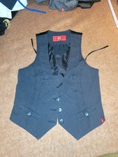 edc by Esprit Weste schwarz grau Streifen Nadelstreifen gestreift Gr. L NEU