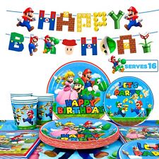 Super Mario Geburtstags Deko Kinder Spiel Party Geschirr Tischdecke Teller