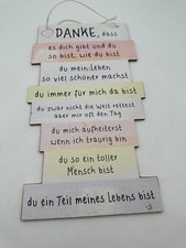 Wandbild Schild 20x36cm Deko Danke Liebe Geschenk Toller Mensch