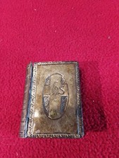 Antik Rosenkranz Etui Bibel Form Gesangbuch Silber versilbert Schmuck (1459)