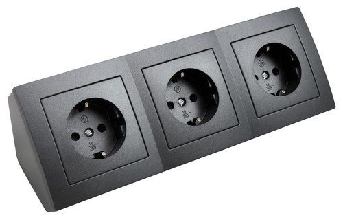 Aufbau steckdosenblock fach - aufbau, 3-fach