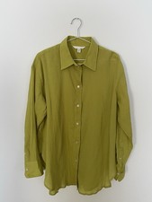 Hemd Bluse H&M Gr M Limonengrün 100% Baumwolle 