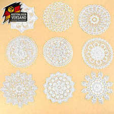 Runde häkel deckchen set - set, für