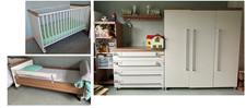 Paidi Vanessa Kinderzimmer Babyzimmer weiß Holz Ecru/Kirsche Bett Kommode Schran