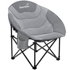Skandika Moonchair Sirkka Campingstuhl bequem gepolstert Kühlfach grau B-Ware