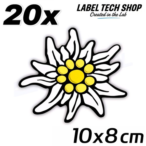20x edelweiß aufkleber - 20x,