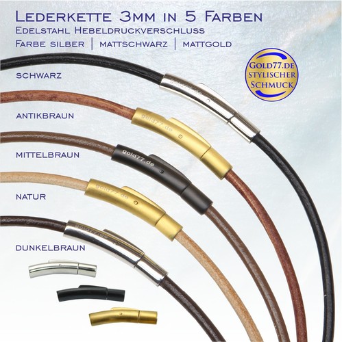 Lederkette glatt 3mm