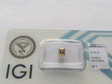 Diamant 0,74 ct Smaragd - Fancy  Bräunlich Gelb - SI1 - (IGI)  Diamond Schmuck