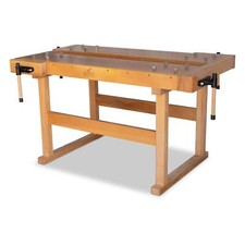 BAMATO Hobelbank WORK-1750 aus Buche Werkbank Holzwerkbank mit 4x Spannzange