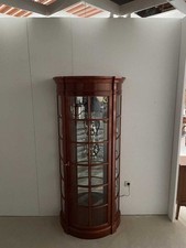 Küper Einrichtung Vitrine Halbrund Kirsche Massiv Lackiert Rotbraun 