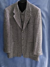 Herren-Blaser  mit Weste -HENRY MORELL - grau/schwarz gemuschelt - Gr. 37