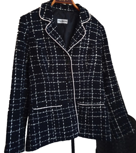 Boucle blazer schwarz weiß - boucle,