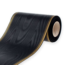 Elegantes Kranzband Moiré 175mm Schwarz mit Perlkante und Taftbindung, Dekoband