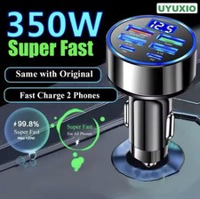 6-in-1 USB C Autotelefon-Ladegerät-Adapter mit Spannungsanzeige Dual Super Fast