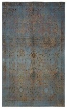 Vintage Relief handgeknüpft 214 x 129 cm - Orient, Teppich, Carpet, blau