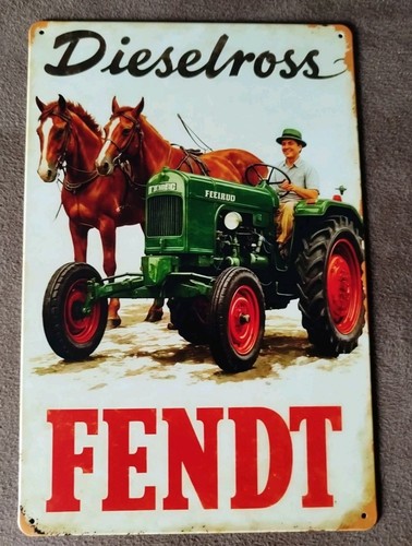 Blechschild fendt dieselross - blechschild,