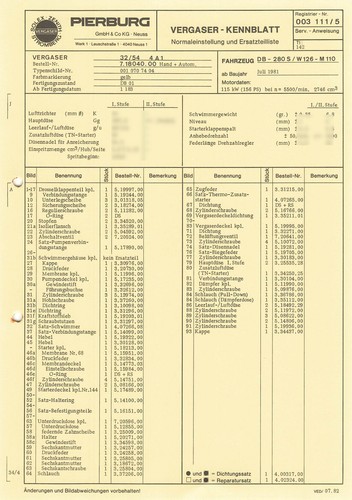 Einstelldaten datenblatt - einstelldaten,
