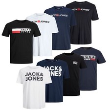 JACK & JONES Herren T-Shirt Rundhals Übergrößen schwarz navy weiß | XXL bis 8XL