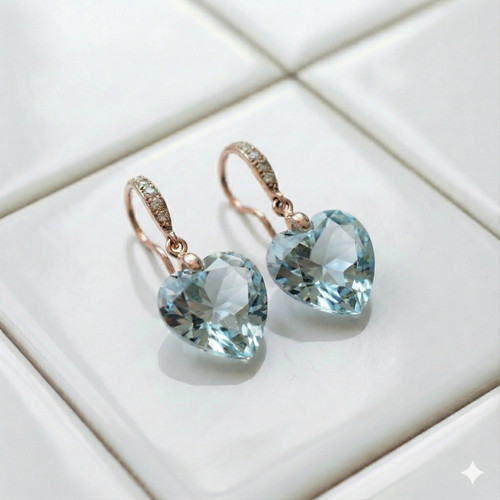 Aquamarin ohrring 925 sterling - aquamarin,