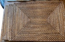 Platz Set Tisch Korb Natur Rattan geflochten 4 Stück Braun ca. 45x 32 cm