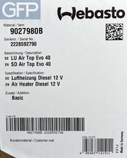 Luftheizung AIR TOP EVO 40 von WEBASTO - Diesel, 12 V (9027980B)
